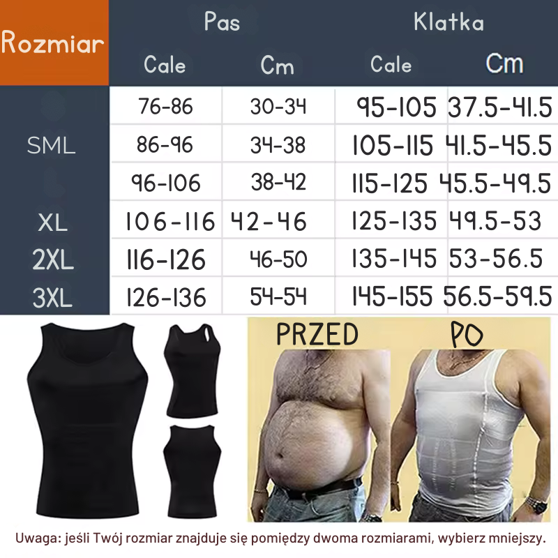 Męska koszulka modelująca FitForm – wyszczuplająca sylwetkę i brzuch